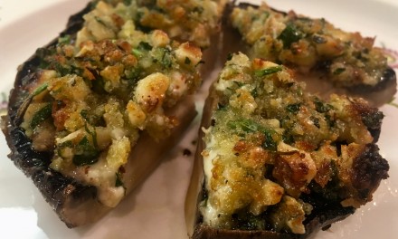 Slim Man Cooks Portobello Caps with Gorgonzola and Walnuts